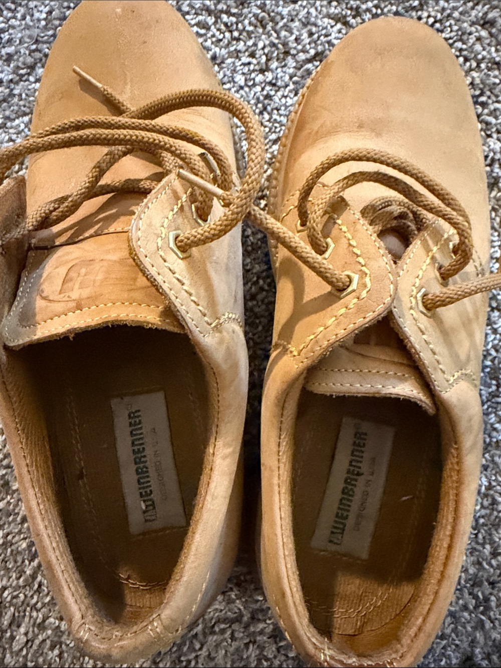 Weinbrenner Tan Suede Lace-Up Work Shoes Mens 7